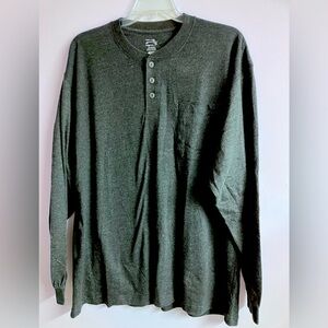 Work n’ Sport Men’ Long Sleeve Pullover Shirt, 2X, Charcoal Gray, NWOT